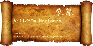 Villám Marianna névjegykártya