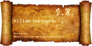 Villám Marianna névjegykártya